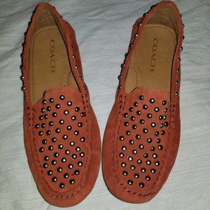 Coach Orange Studded Loafer